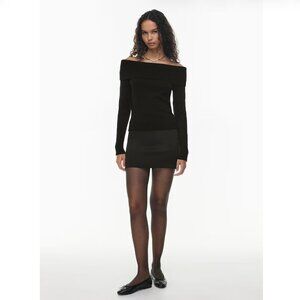 Aritzia, Rocco Satin Skirt - BLACK, Size 6 (Sunday Best)